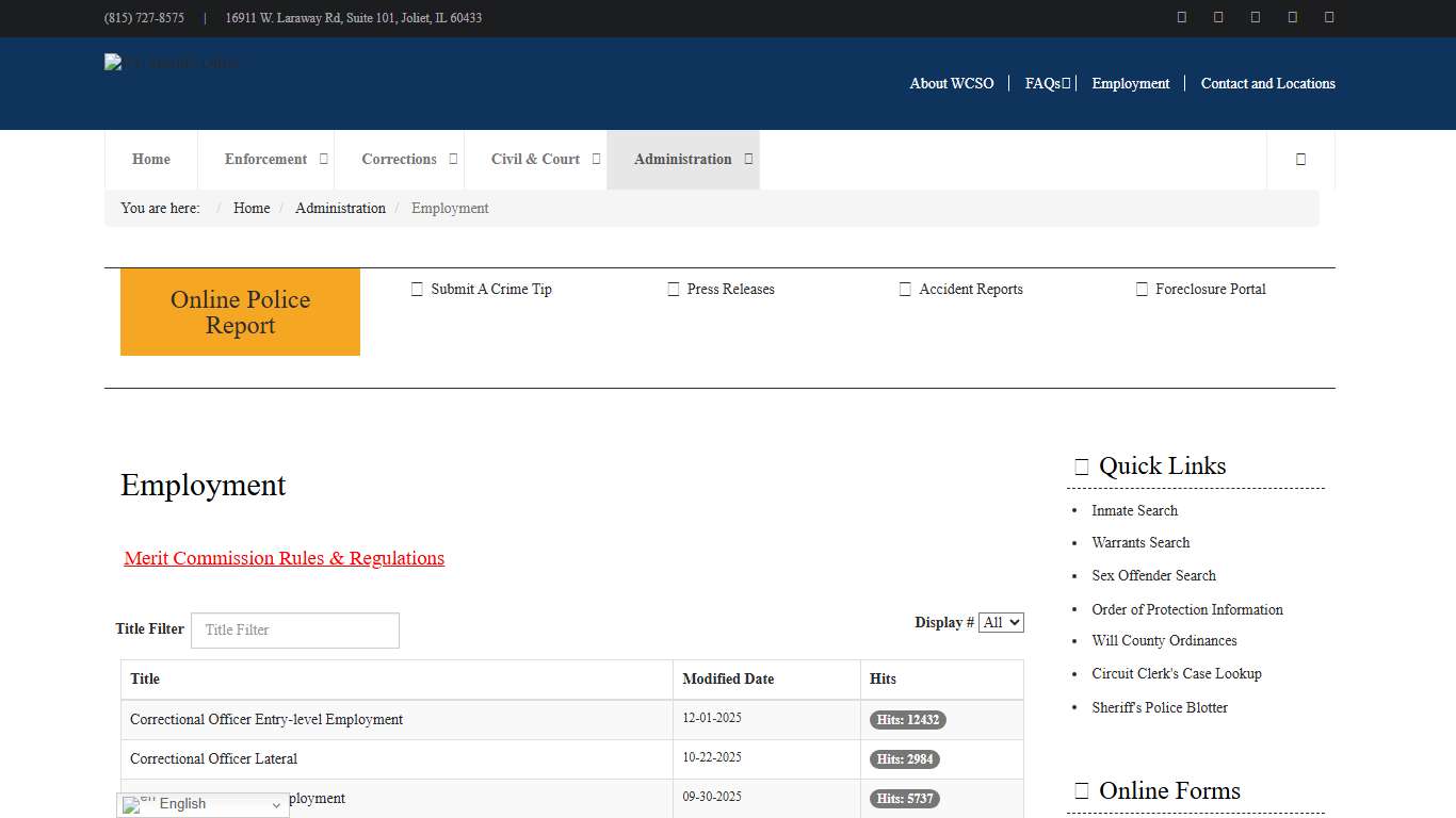 Employment - WC Sheriff's Office